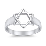 Jewish Star Ring Band 925 Sterling Silver Star of David Judaism