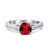 Cushion Cut Art Deco Engagement Ring Simulated Cubic Zirconia 925 Sterling Silver