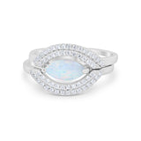 Two Piece Ring Band Round Simulated Cubic Zirconia 925 Sterling Silver