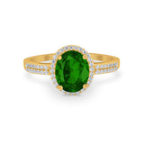 Oval Wedding Engagement Ring Round Cubic Zirconia Accent 925 Sterling Silver