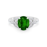 Celtic Oval Wedding Engagement Ring Round Cubic Zirconia 925 Sterling Silver