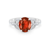 Celtic Oval Wedding Engagement Ring Round Cubic Zirconia 925 Sterling Silver