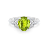 Celtic Oval Wedding Engagement Ring Round Cubic Zirconia 925 Sterling Silver