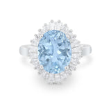 Oval Vintage Art Deco Wedding Ring Round Cubic Zirconia 925 Sterling Silver