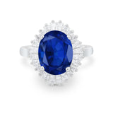 Oval Vintage Art Deco Wedding Ring Round Cubic Zirconia 925 Sterling Silver