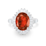 Oval Vintage Art Deco Wedding Ring Round Cubic Zirconia 925 Sterling Silver