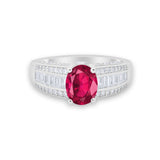 Vintage Oval Engagement Ring Round Simulated Cubic Zirconia 925 Sterling Silver
