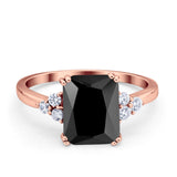 Art Deco Wedding Ring Round Simulated Cubic Zirconia 925 Sterling Silver