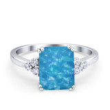 Art Deco Wedding Ring Round Simulated Cubic Zirconia 925 Sterling Silver