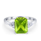Art Deco Wedding Ring Round Simulated Cubic Zirconia 925 Sterling Silver