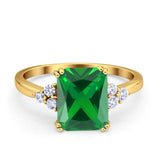 Art Deco Wedding Ring Round Simulated Cubic Zirconia 925 Sterling Silver