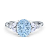 Vintage Style Wedding Ring Marquise Simulated Cubic Zirconia 925 Sterling Silver