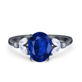 Vintage Style Wedding Ring Marquise Simulated Cubic Zirconia 925 Sterling Silver