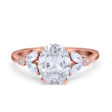 Vintage Style Wedding Ring Marquise Simulated Cubic Zirconia 925 Sterling Silver