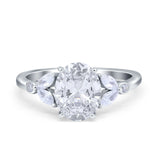 Vintage Style Wedding Ring Marquise Simulated Cubic Zirconia 925 Sterling Silver