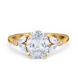 Vintage Style Wedding Ring Marquise Simulated Cubic Zirconia 925 Sterling Silver