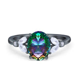 Vintage Style Wedding Ring Marquise Simulated Cubic Zirconia 925 Sterling Silver