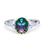 Vintage Style Wedding Ring Marquise Simulated Cubic Zirconia 925 Sterling Silver