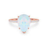 Teardrop Wedding Engagement Ring Pear Round Cubic Zirconia 925 Sterling Silver