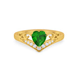 Heart Filigree Thumb Ring Round Simulated Cubic Zirconia 925 Sterling Silver
