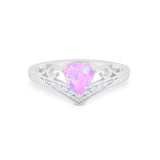 Heart Filigree Thumb Ring Round Simulated Cubic Zirconia 925 Sterling Silver