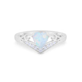Heart Filigree Thumb Ring Round Simulated Cubic Zirconia 925 Sterling Silver