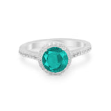 Accent Dazzling Wedding Ring Round Simulated Cubic Zirconia 925 Sterling Silver