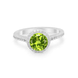 Accent Dazzling Wedding Ring Round Simulated Cubic Zirconia 925 Sterling Silver