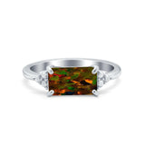 Sideways Fashion Ring Dainty Simulated Cubic Zirconia 925 Sterling Silver