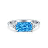 Sideways Fashion Ring Dainty Simulated Cubic Zirconia 925 Sterling Silver