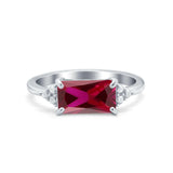 Sideways Fashion Ring Dainty Simulated Cubic Zirconia 925 Sterling Silver