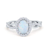 Halo Infinity Shank Engagement Ring Simulated Cubic Zirconia 925 Sterling Silver