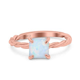 Solitaire Accent Twisted Fashion Ring Princess Cut Simulated Cubic Zirconia 925 Sterling Silver