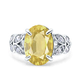 Art Deco Oval Wedding Engagement Ring Round Simulated Cubic Zirconia 925 Sterling Silver