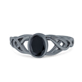 Infinity Twisted Wedding Ring Oval Cut Simulated Cubic Zirconia 925 Sterling Silver