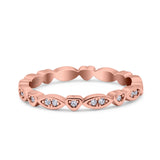 3mm Full Eternity Art Deco Marquise & Heart Wedding Band Simulated Cubic Zirconia 925 Sterling Silver