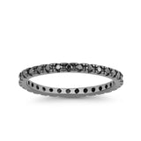 Stackable Full Eternity Wedding Band Ring Simulated CZ 925 Sterling Silver