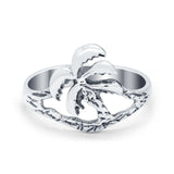 Palm Tree Ring Band Oxidized Tree of Life Round 925 Sterling Silver