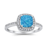 Halo Art Deco Design Ring Round Simulated Cubic Zirconia 925 Sterling Silver