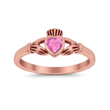 Irish Claddagh Heart Promise Ring Simulated Cubic Zirconia 925 Sterling Silver