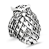 Filigree Owl Ring Band 925 Sterling Silver Lucky Owl