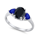 Fashion Promise Ring Simulated Blue Sapphire Cubic Zirconia 925 Sterling Silver