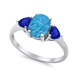 Fashion Promise Ring Simulated Blue Sapphire Cubic Zirconia 925 Sterling Silver