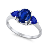 Fashion Promise Ring Simulated Blue Sapphire Cubic Zirconia 925 Sterling Silver