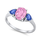 Fashion Promise Ring Simulated Tanzanite Cubic Zirconia 925 Sterling Silver