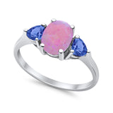 Fashion Promise Ring Simulated Tanzanite Cubic Zirconia 925 Sterling Silver