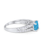 Wedding Ring Princess Cut Simulated Cubic Zirconia 925 Sterling Silver