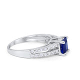 Wedding Ring Princess Cut Simulated Cubic Zirconia 925 Sterling Silver