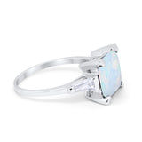 Wedding Ring Princess Cut Baguette Simulated Cubic Zirconia 925 Sterling Silver