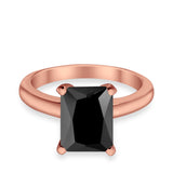 Solitaire Engagement Ring Radiant Simulated Cubic Zirconia 925 Sterling Silver